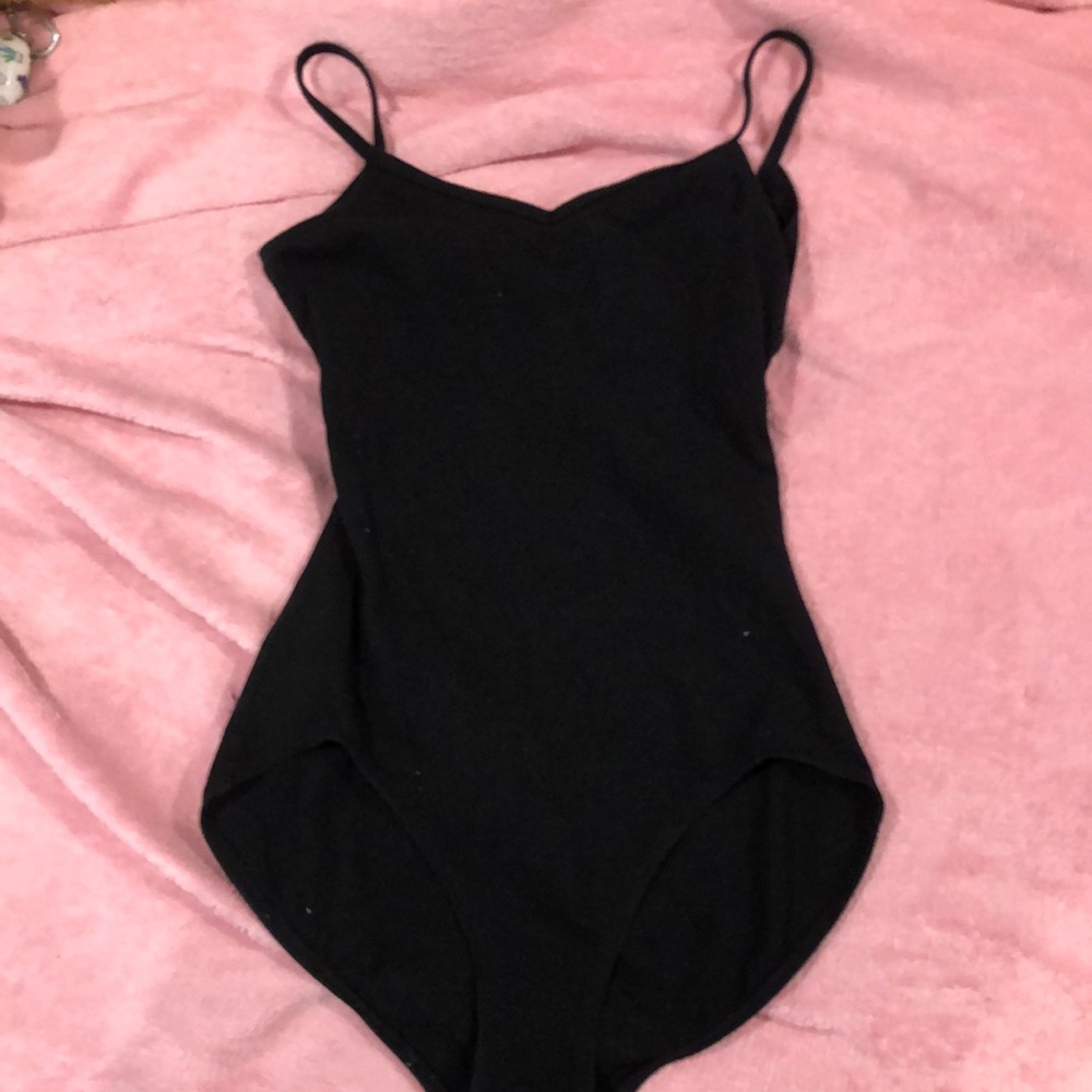 black cotton ballet leotard